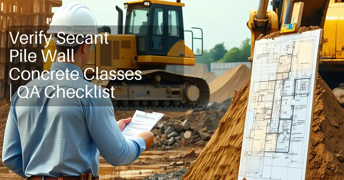 Verify Secant Pile Wall Concrete Classes | QA Checklist image