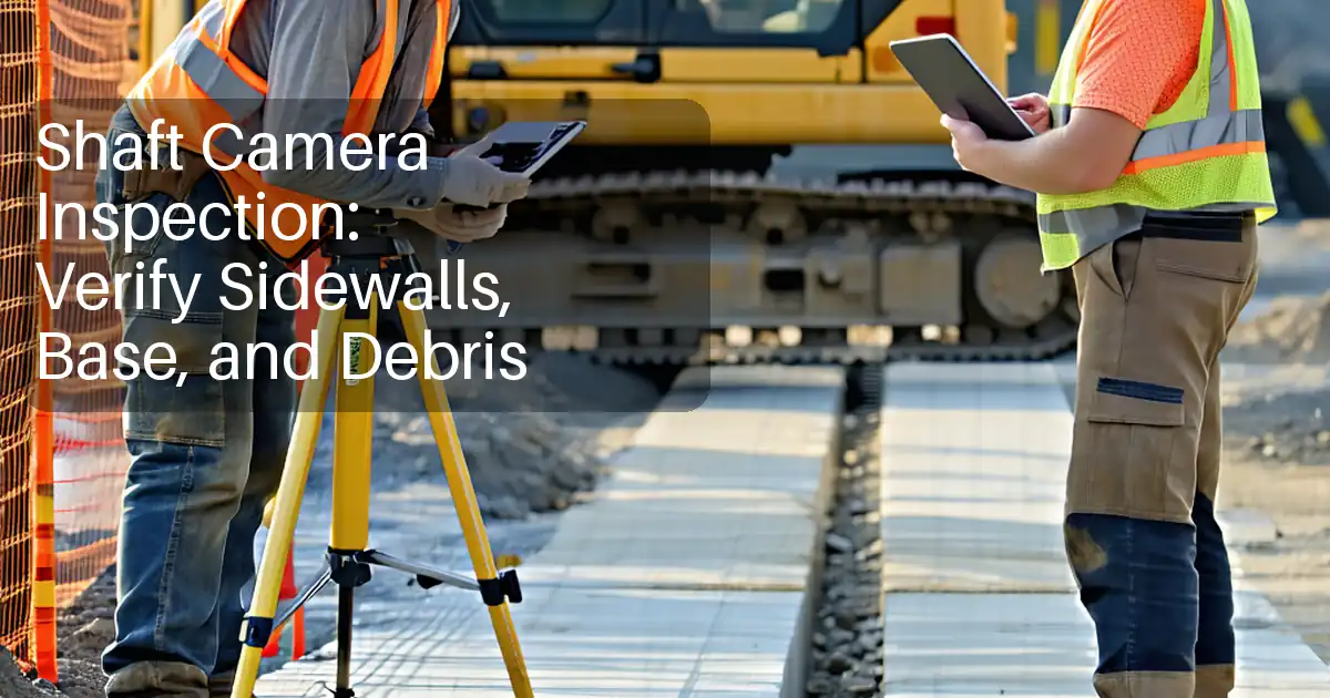 Shaft Camera Inspection: Verify Sidewalls, Base, and Debris image
