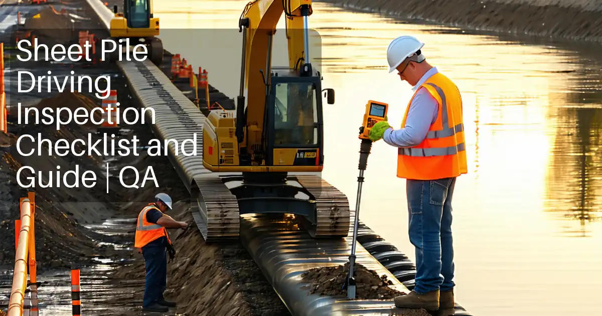 Sheet Pile Driving Inspection Checklist and Guide | QA image
