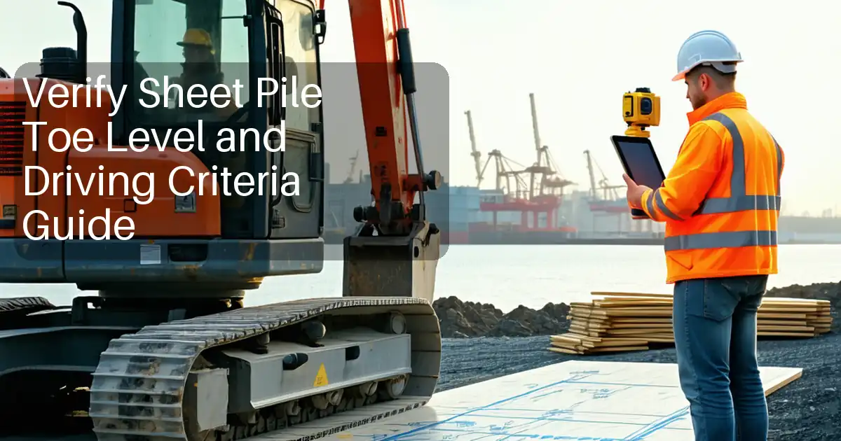 Verify Sheet Pile Toe Level and Driving Criteria Guide image