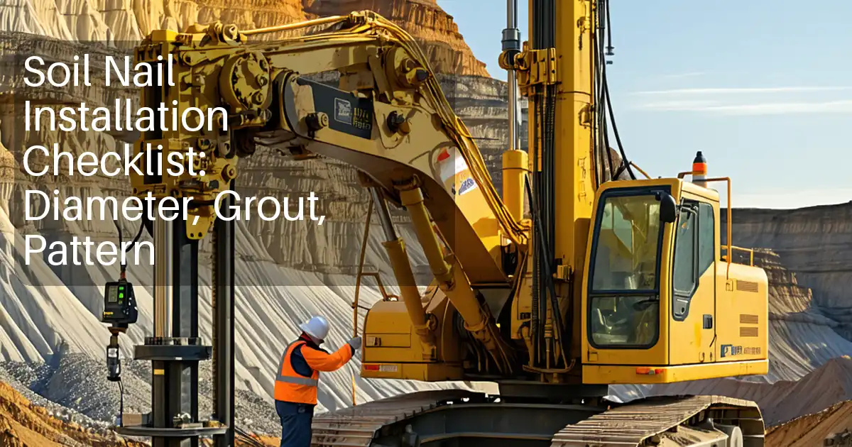 Soil Nail Installation Checklist: Diameter, Grout, Pattern image