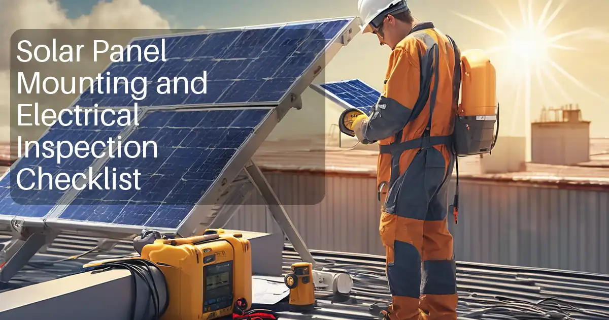 Solar Panel Mounting and Electrical Inspection Checklist image