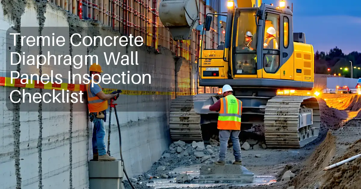Tremie Concrete Diaphragm Wall Panels Inspection Checklist image