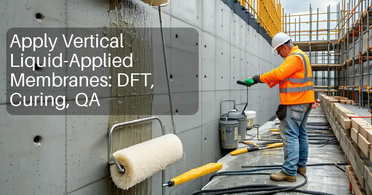 Apply Vertical Liquid-Applied Membranes: DFT, Curing, QA image
