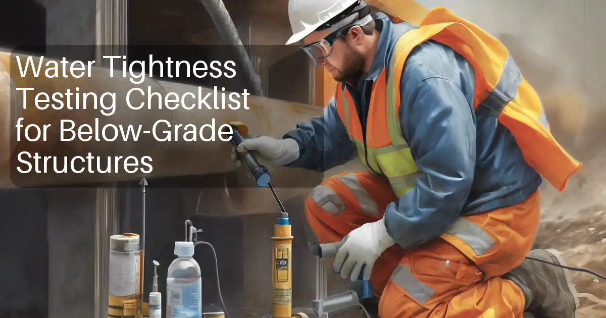 Water Tightness Testing Checklist for Below-Grade Structures image