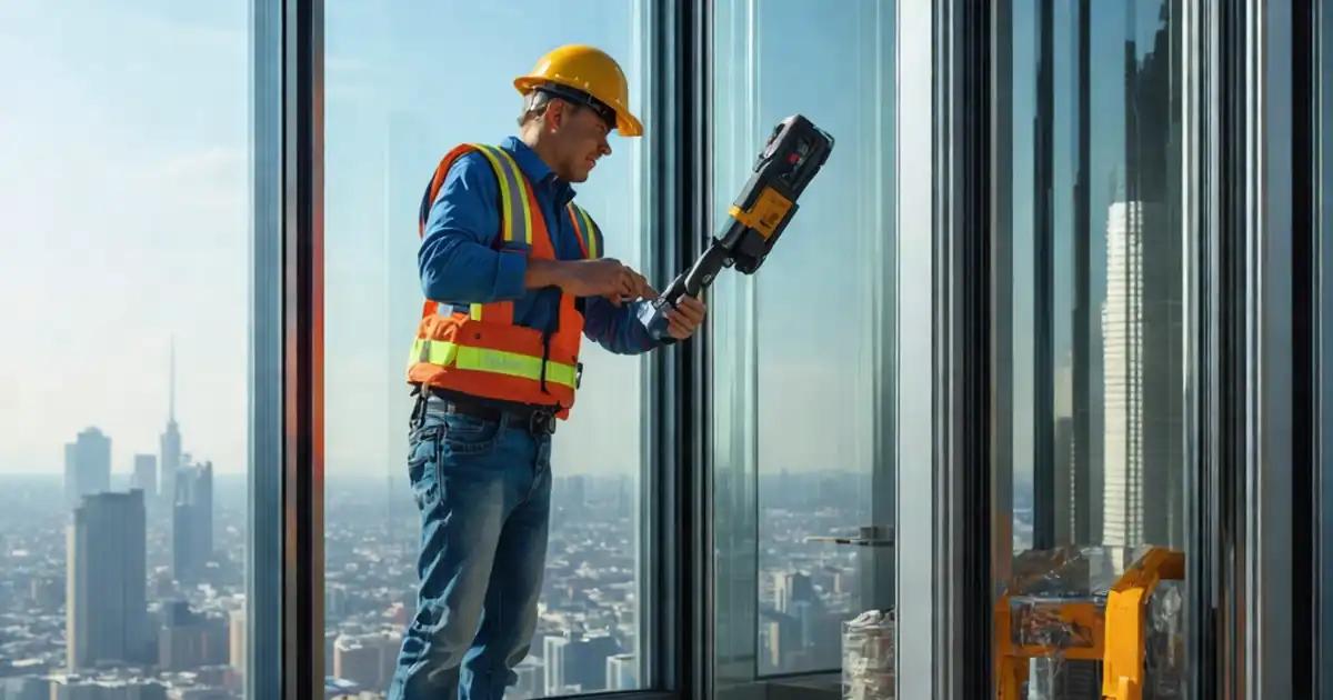 Inspect curtain wall glazing before external seali