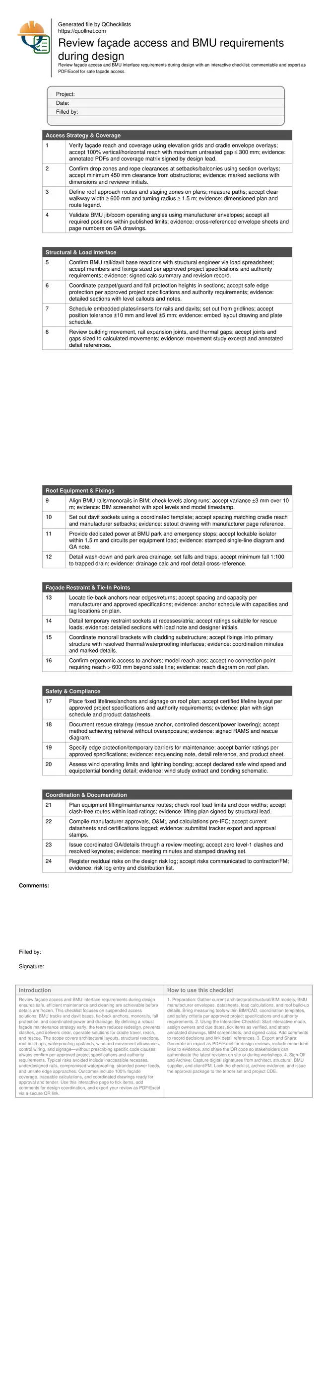 Review façade access and BMU requirements during design