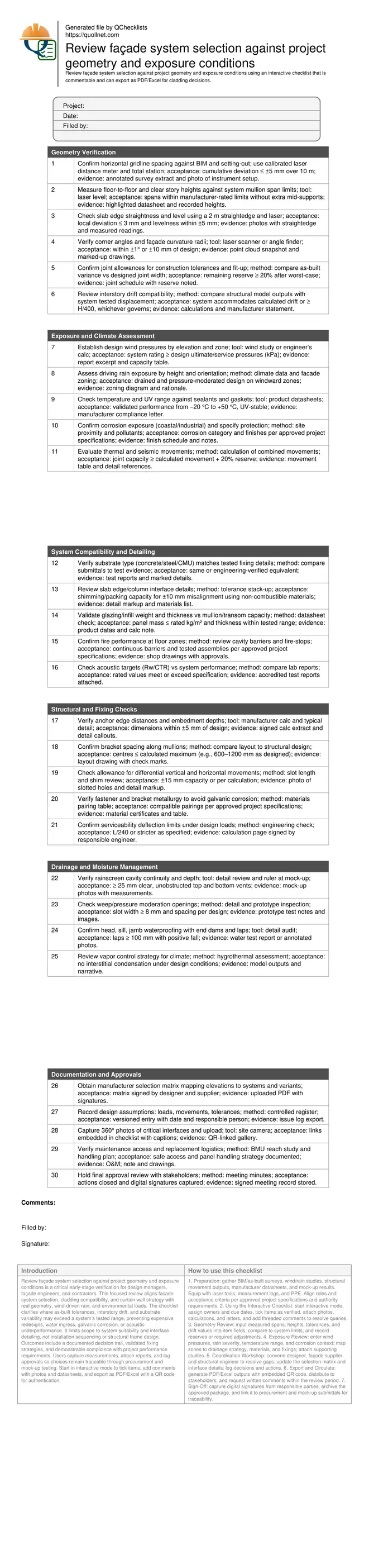 Review façade system selection against project geometry and exposure conditions