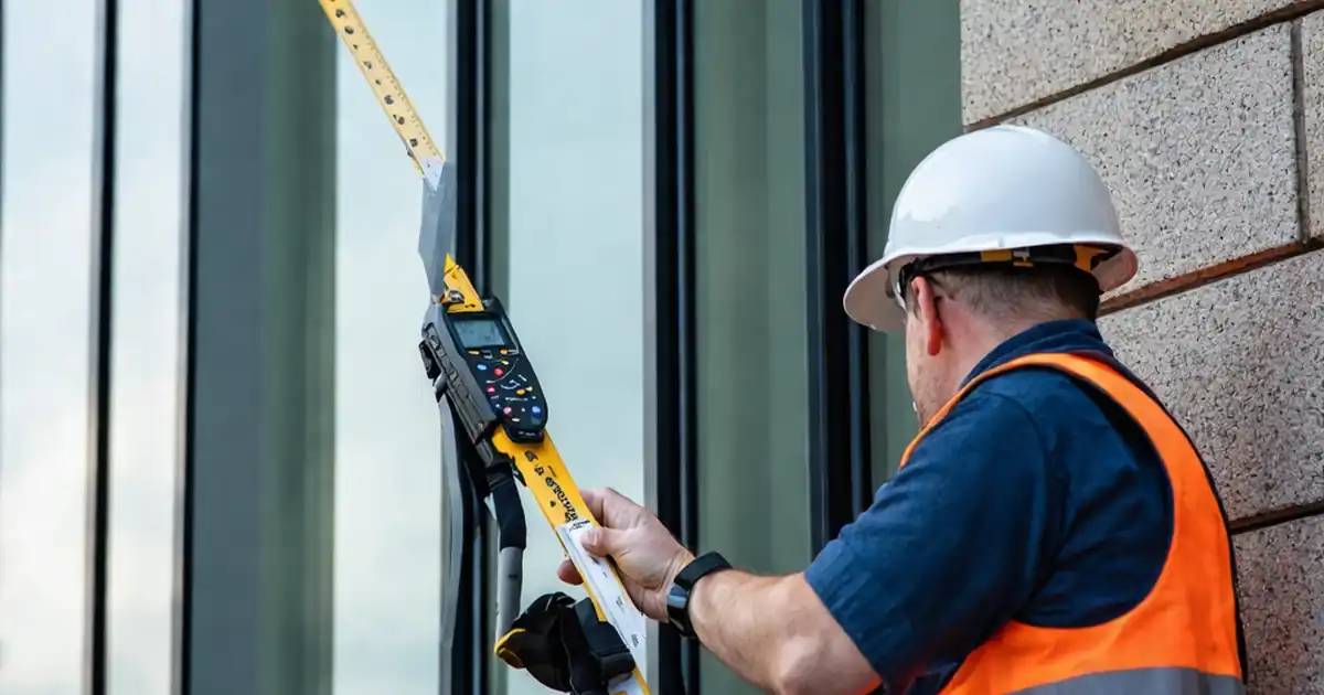 Inspect curtain wall cover caps and finish alignment guide image