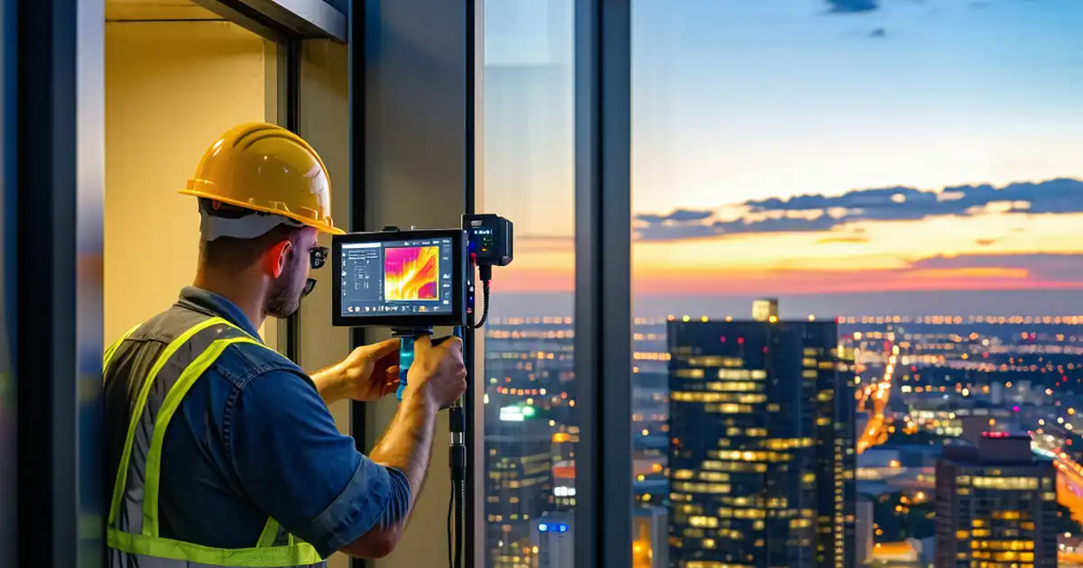 Inspect curtain wall insulation continuity behind spandrels image