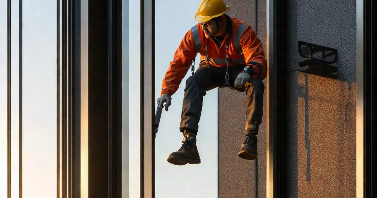 Inspect curtain wall pressure plates & gasket continuity image