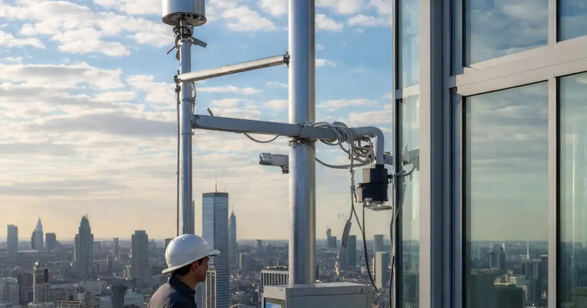 Inspect dynamic façade sensors for sun, wind and rain image