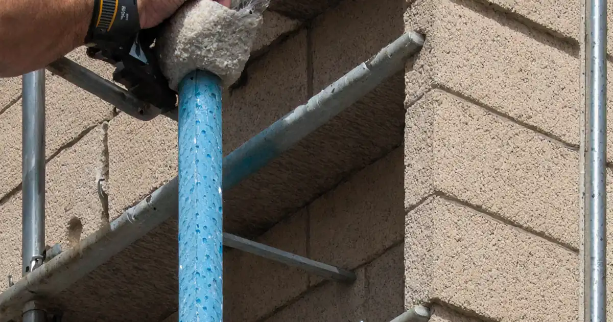Inspect stone cladding movement joints and backer rod installation image