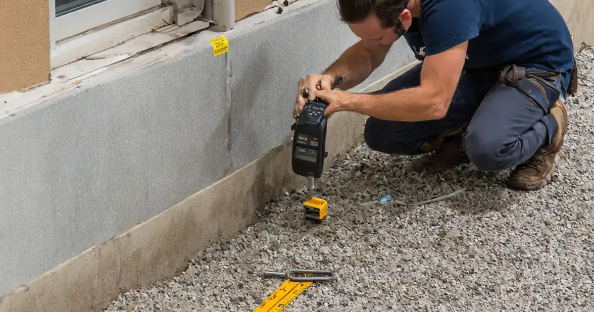 Inspect waterproofing at façade base and plinth interfaces image