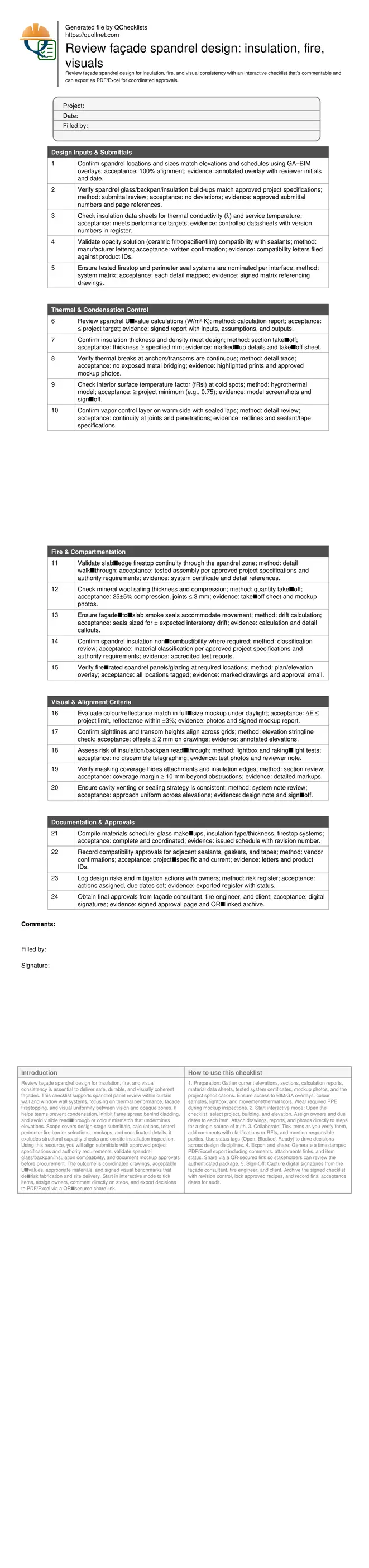 Review façade spandrel design: insulation, fire, visuals