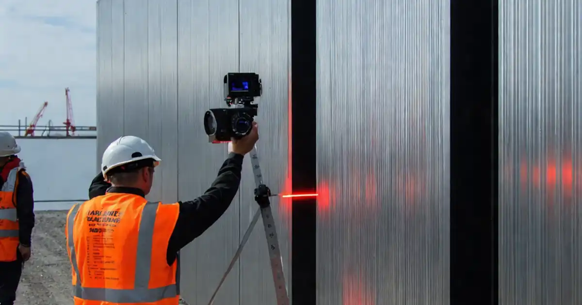 Test façade panels for flatness, waviness, visual tolerances image