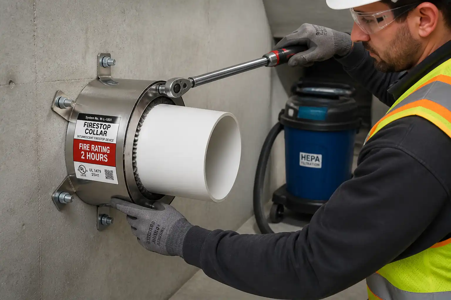 Method Statement: Penetration Seals for Combustible Pipes (PVC, HDPE) through Fire-Rated Walls and Floors using Intumescent Firestop Collars – Method Statement